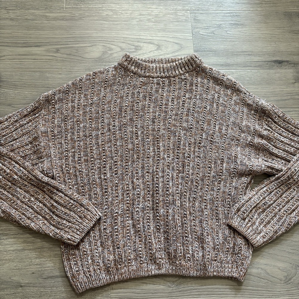 Universal Threads Goods Co. Women's Sz XS Brown Beige Chunky Knit Sweater Cozy - Picture 4 of 7